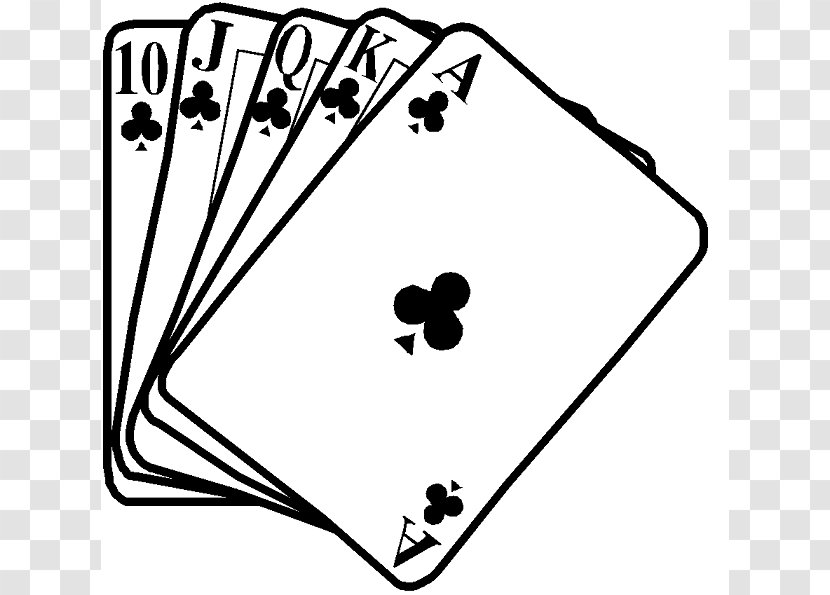 Black & White Contract Bridge Playing Card Game Clip Art - Flower - Cliparts Transparent PNG