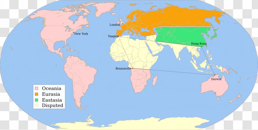 Nineteen Eighty-Four World Map Eastasia Superstate - Blue - Quadrangle Transparent PNG