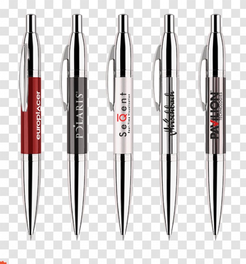 Ballpoint Pen Blue Promotion - Red Metal Ball-point Transparent PNG