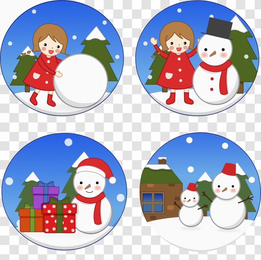 Winter Snowman - Holiday Ornament - In Transparent PNG