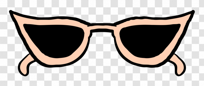 Sunglasses Goggles Cartoon Line Meter Transparent PNG