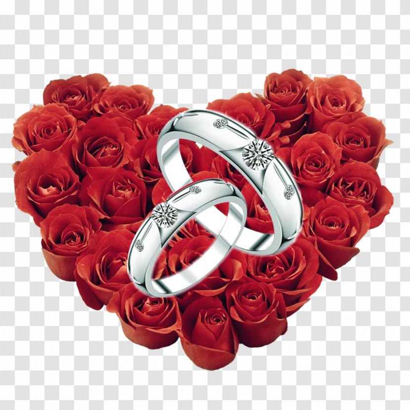 Rose Heart Flower Valentine's Day Wallpaper - Floristry Transparent PNG