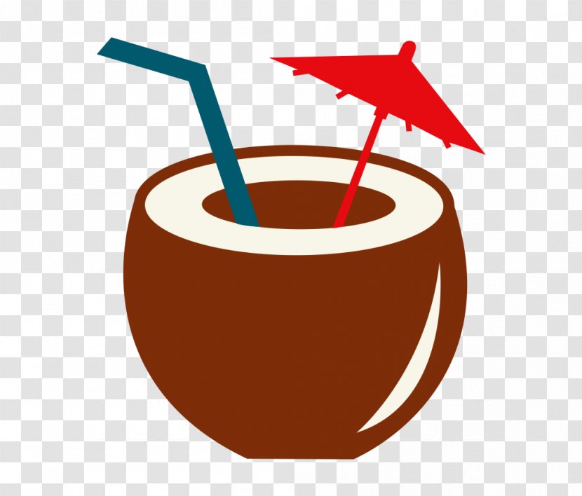 Juice Coconut Water - Drinking Straw - Cartoon Hand Colored Drink Transparent PNG