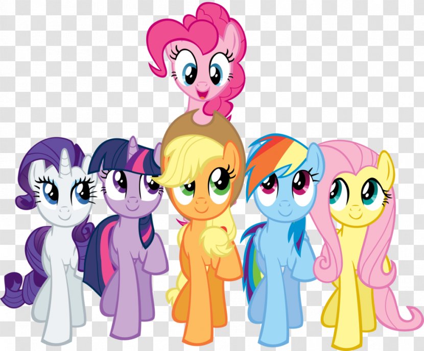 Pinkie Pie Rainbow Dash Fluttershy Twilight Sparkle Pony - Silhouette - My Little Transparent PNG