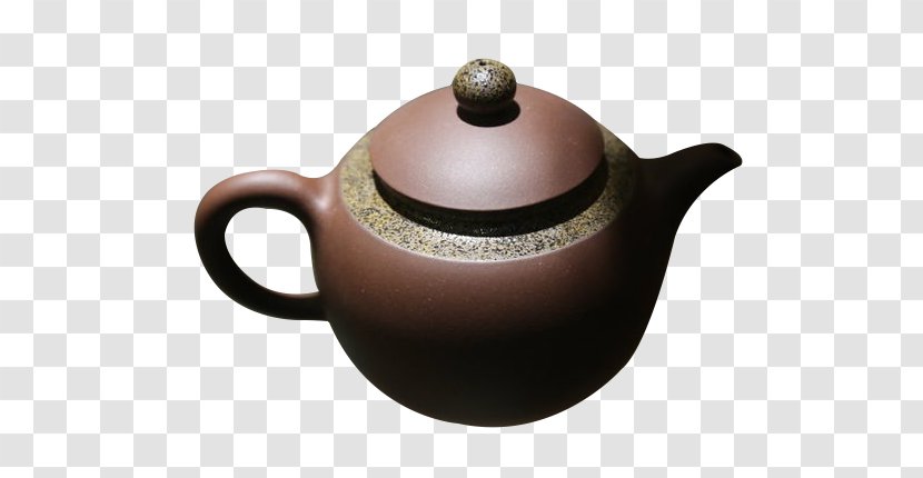 Yixing Ware Clay Teapot - Cup - Purple Flower Button Transparent PNG