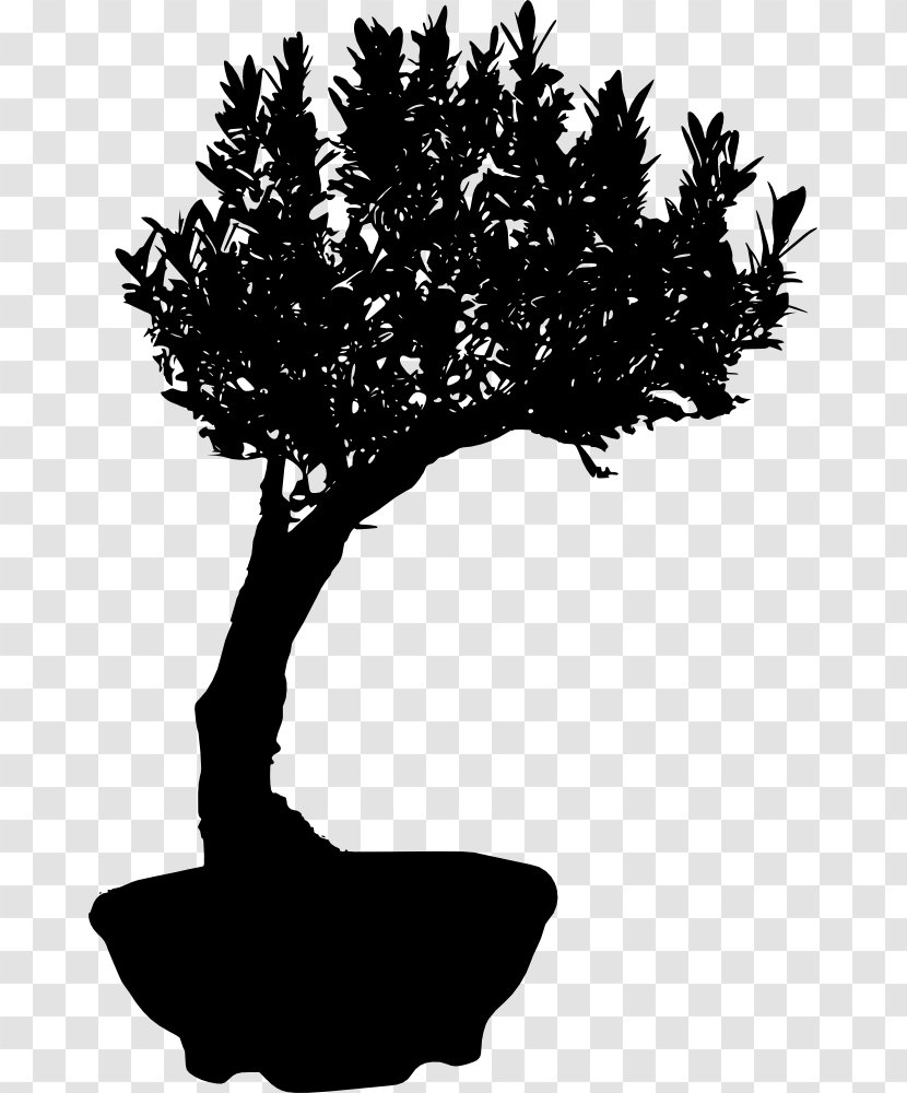 Silhouette Bonsai - Monochrome Transparent PNG