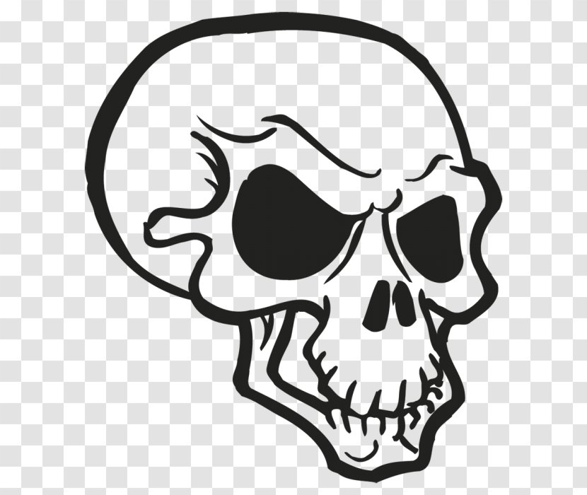 Skull And Crossbones Jaw Death Clip Art - Black White Transparent PNG