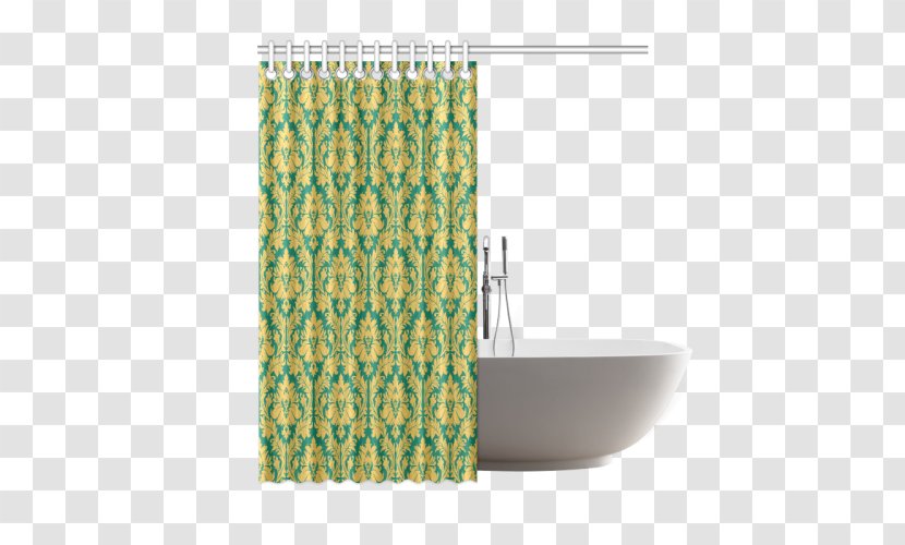 Plumbing Fixtures Curtain Teal Pattern - Design Transparent PNG