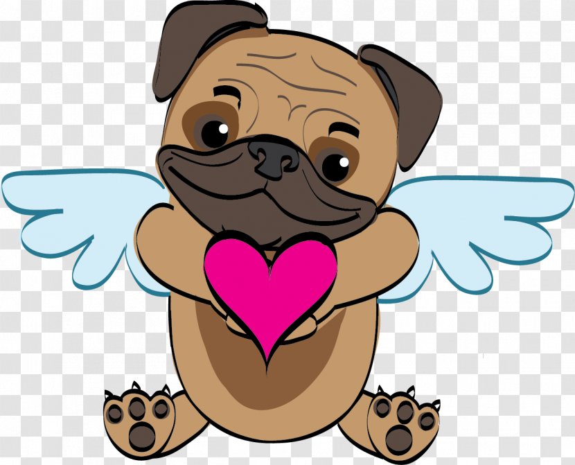 Pug Puppy Pet Dachshund Clip Art - Tree - Cupid Transparent PNG