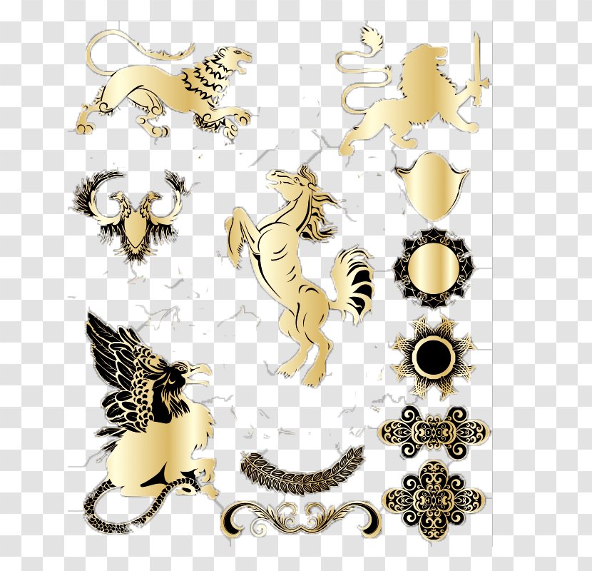 Lion Griffin Illustration - Jewellery - Golden Gryphon Transparent PNG