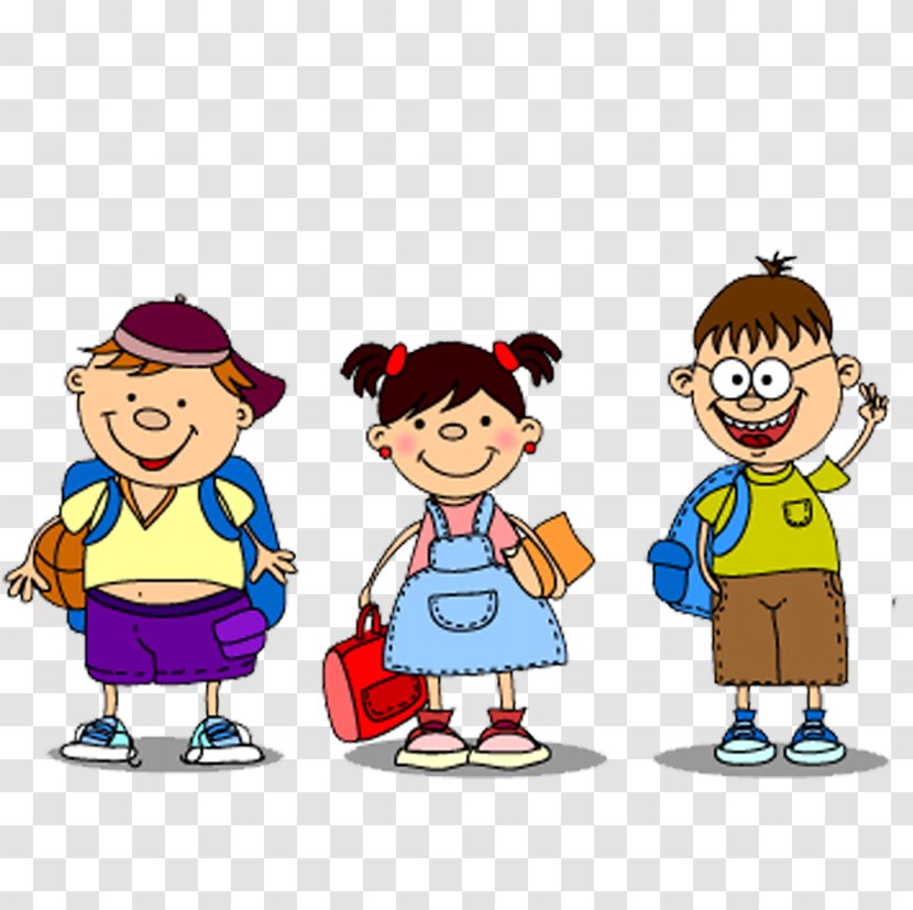 School Clip Art - Male - Cartoon And Female Students Transparent PNG
