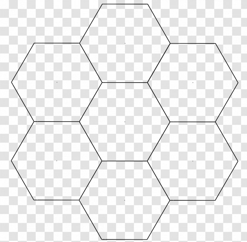 Drawing Black And White Monochrome Circle Square - Symmetry - Hexagon Transparent PNG
