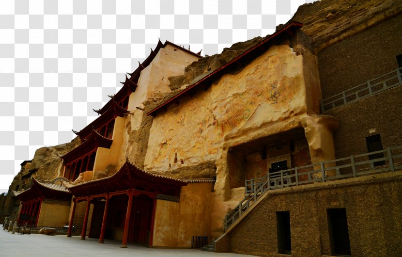 Mogao Caves Zhangye Jiayuguan City Qinghai Lake Jiayu Pass - Facade - Dunhuang Thousand Buddha Cave Transparent PNG