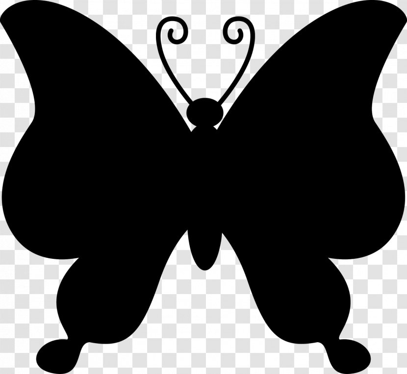 Brush-footed Butterflies Black & White - Silhouette - M Clip Art Leaf Transparent PNG