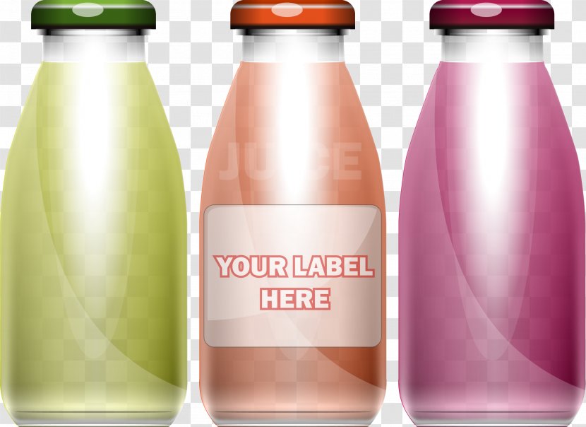 Juice Glass Bottle - Vector Hand-painted Transparent PNG
