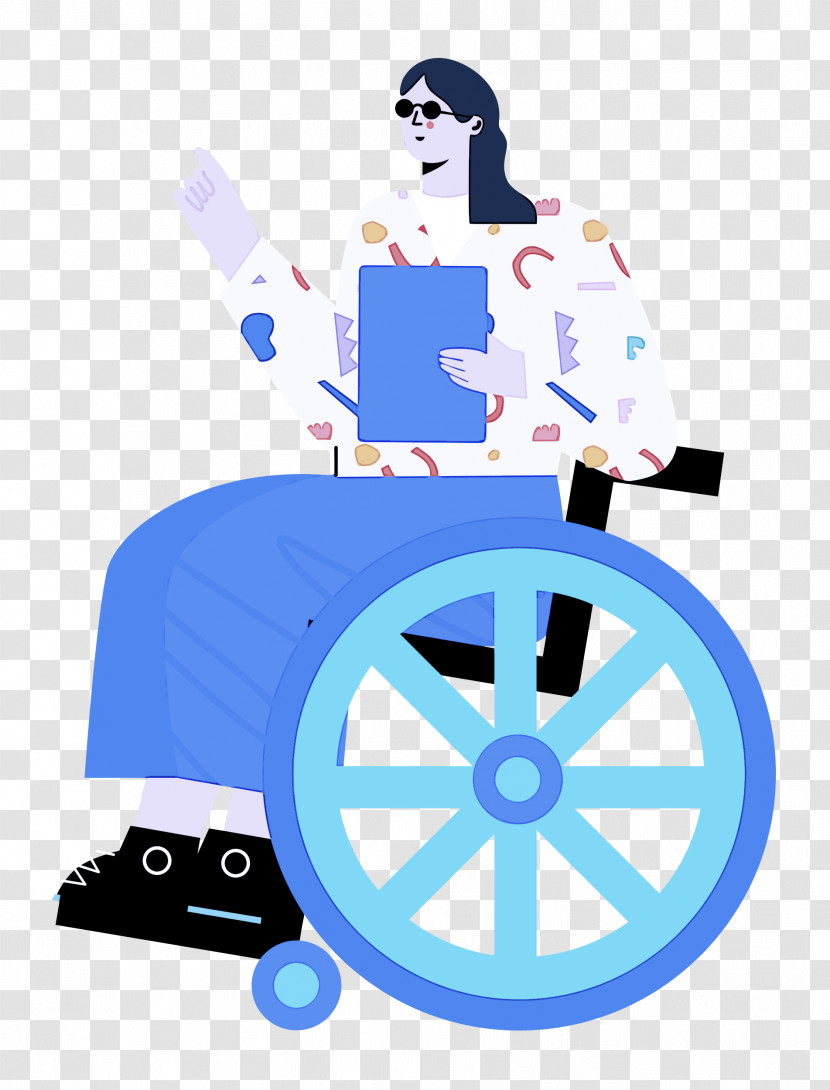 Sitting On Wheelchair Woman Lady Transparent PNG