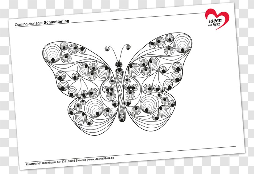Butterfly Design Template Quilling Origami - Idea Transparent PNG
