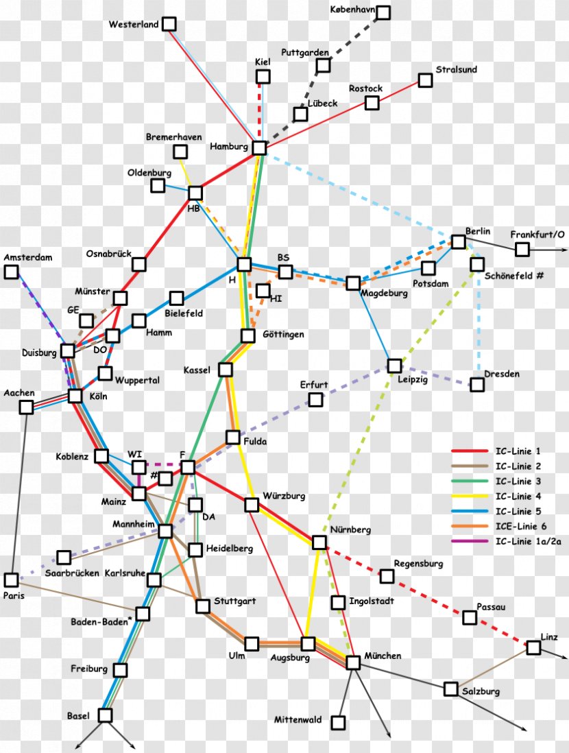 Germany Train Intercity-Express Deutsche Bahn - Map Transparent PNG