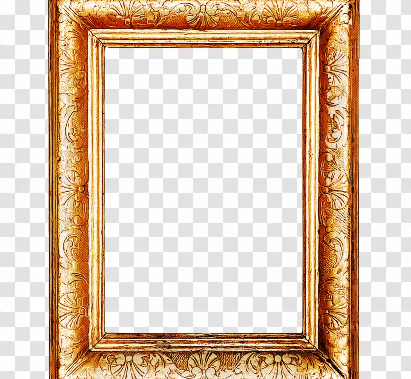 Gold Frame - Leaf - Metal Mirror Transparent PNG