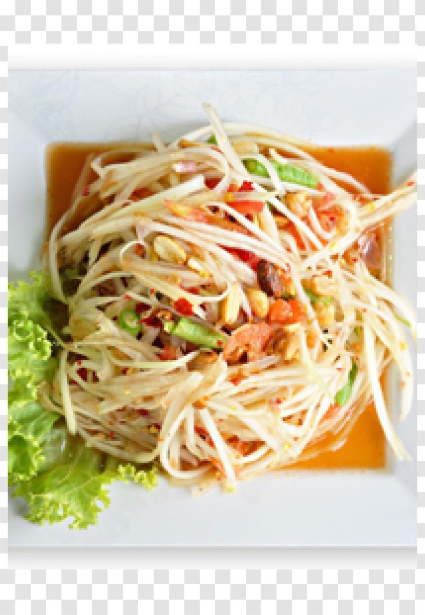 Green Papaya Salad Chow Mein Chinese Noodles Singapore-style Lo - N%e1%bb%99m Transparent PNG