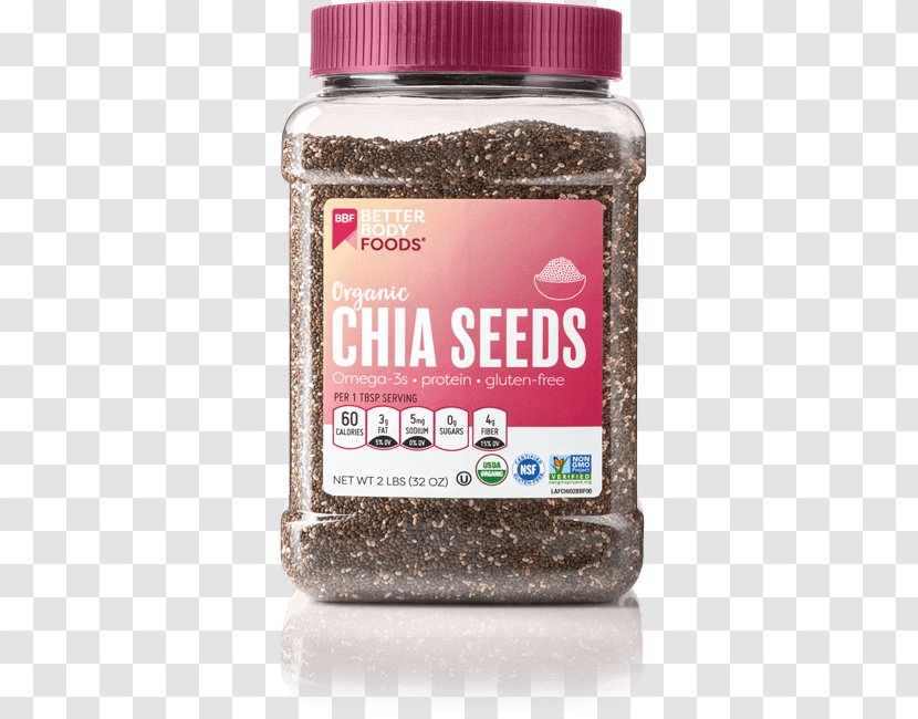 Organic Food BetterBody Foods Chia Seed Almond Milk - Nutrition Facts Label - Seeds Transparent PNG