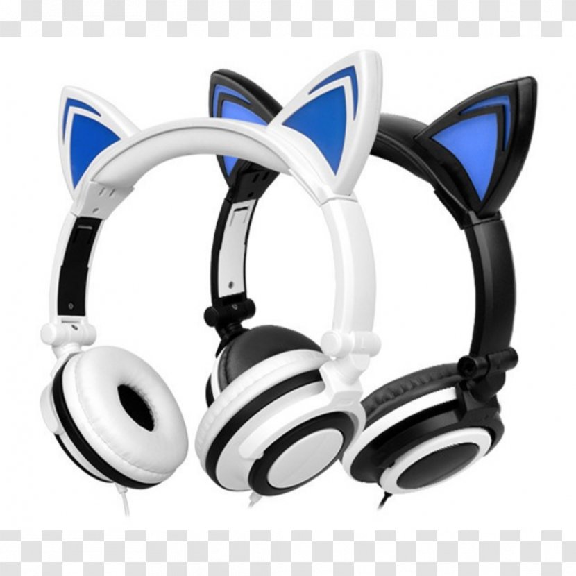 Cat Light Headphones Microphone Laptop - Ear Transparent PNG