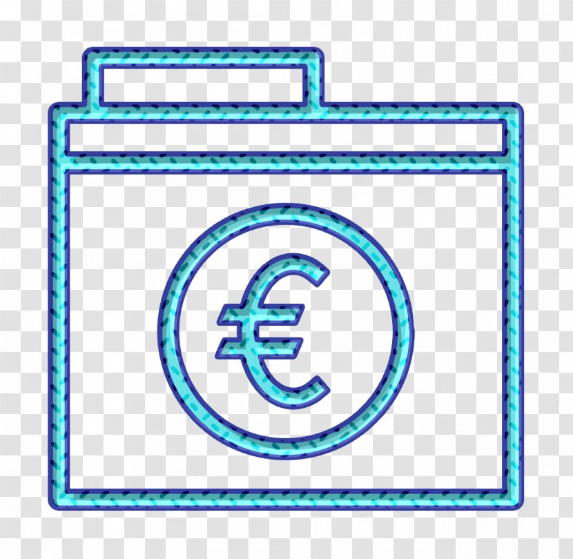 Currency Icon Euro Finance - Folder - Electric Blue Rectangle Transparent PNG