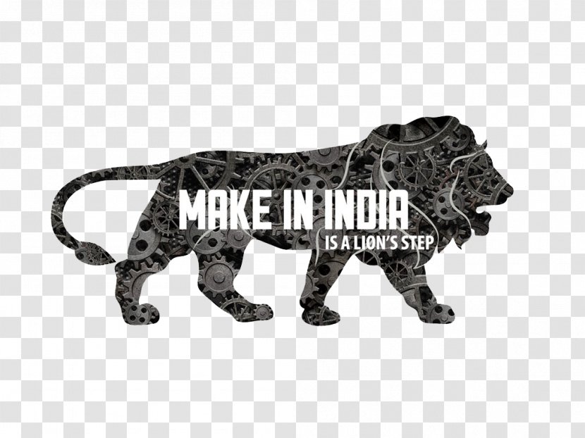 Make In India Government Of Business Swachh Bharat Abhiyan - Black And White Transparent PNG