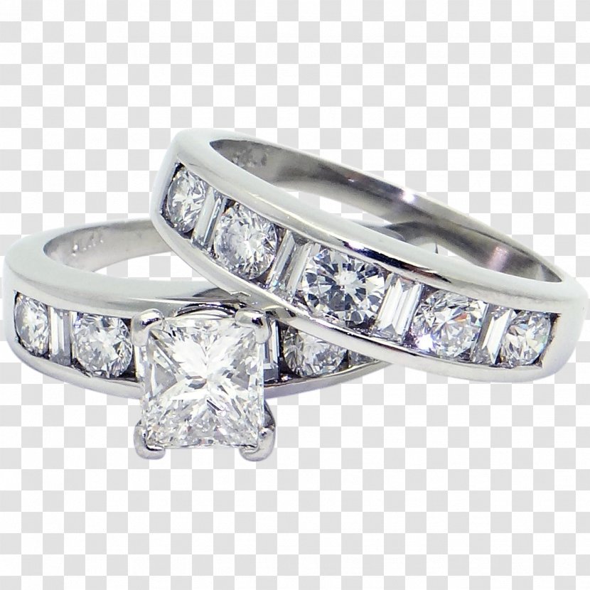 Wedding Ring Jewellery Silver Bling-bling - Diamond Transparent PNG