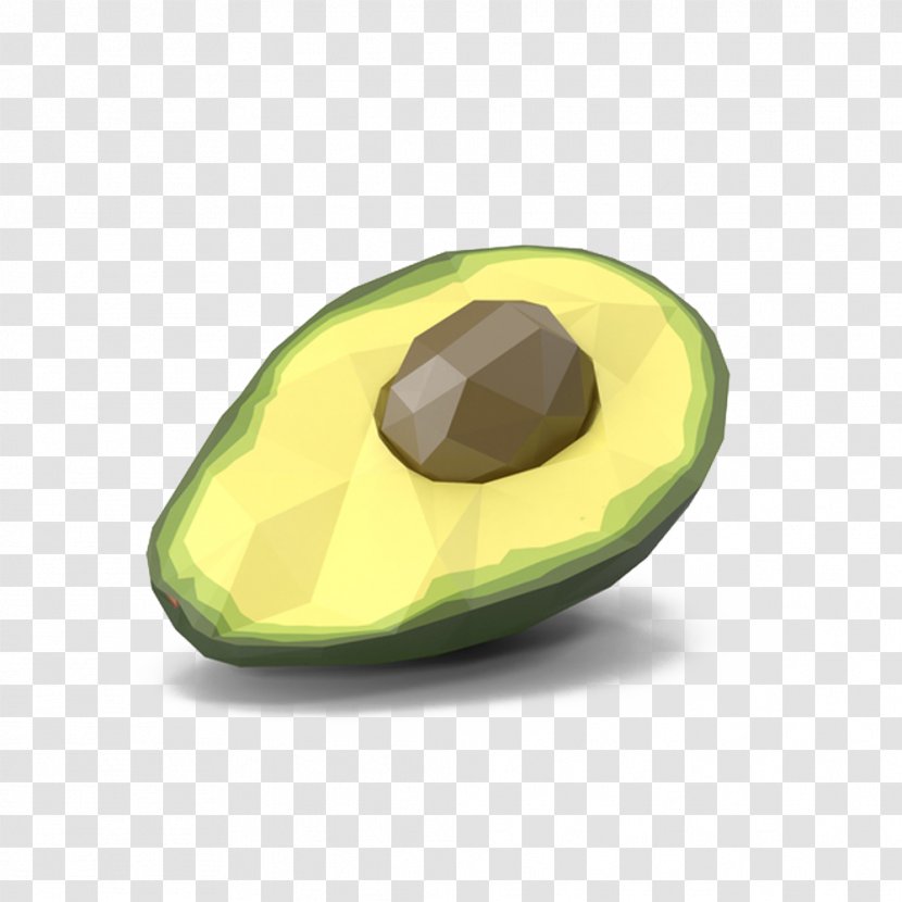 Avocado Low Poly Pear - Yellow - Oligomeric Half Transparent PNG