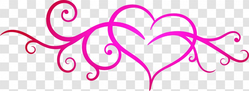 Clip Art Image Transparency - Pink - Scroll Heart Transparent PNG