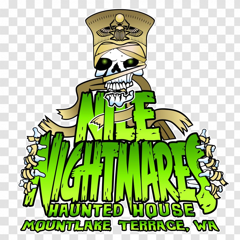Nile Nightmares Haunted House Logo Southeast Frontage Road 0 Brand - Text - Border Triangle Transparent PNG