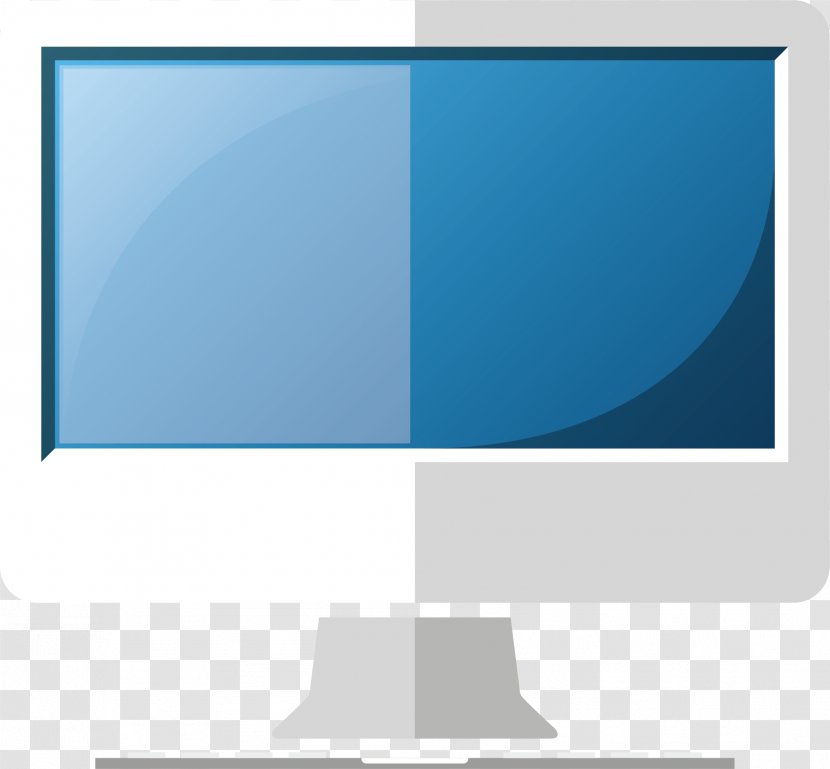 Computer Monitor - Sky - Hand Painted Blue Screen Transparent PNG