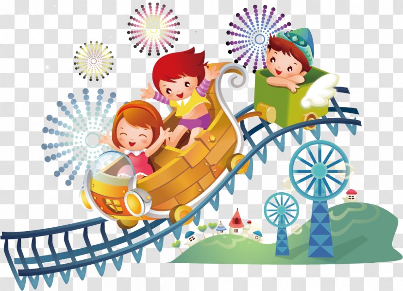 Roller Coaster Amusement Park - Area - Crazy Rollercoaster Transparent PNG