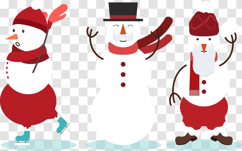Snowman Illustration - Fictional Character - Three Anthropomorphic Transparent PNG