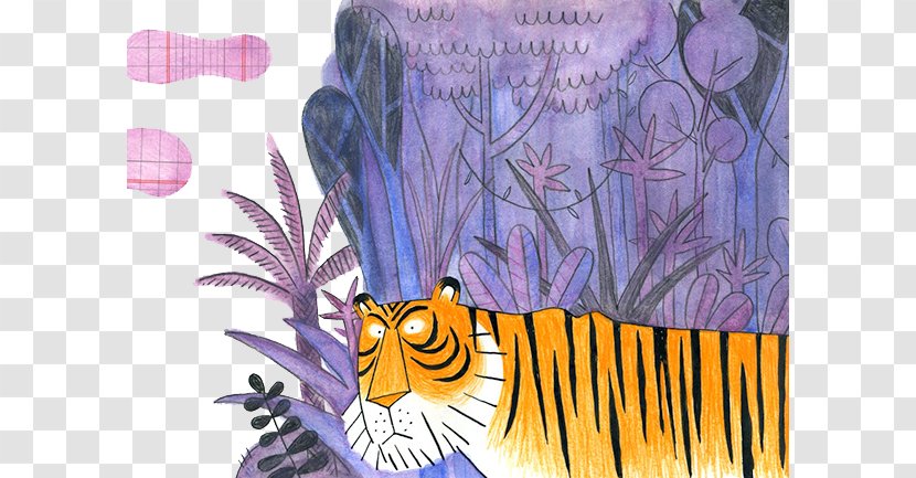 Angoulxeame Tiger Illustration - Cartoon - Hand-painted Forest Pattern Transparent PNG