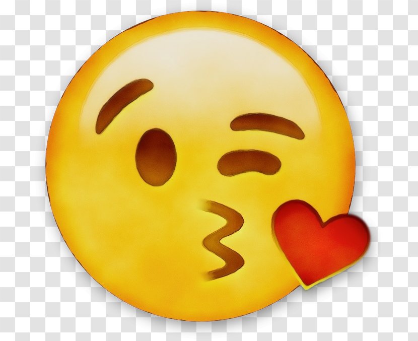 Love Heart Emoji - Kiss - Happy Yellow Transparent PNG