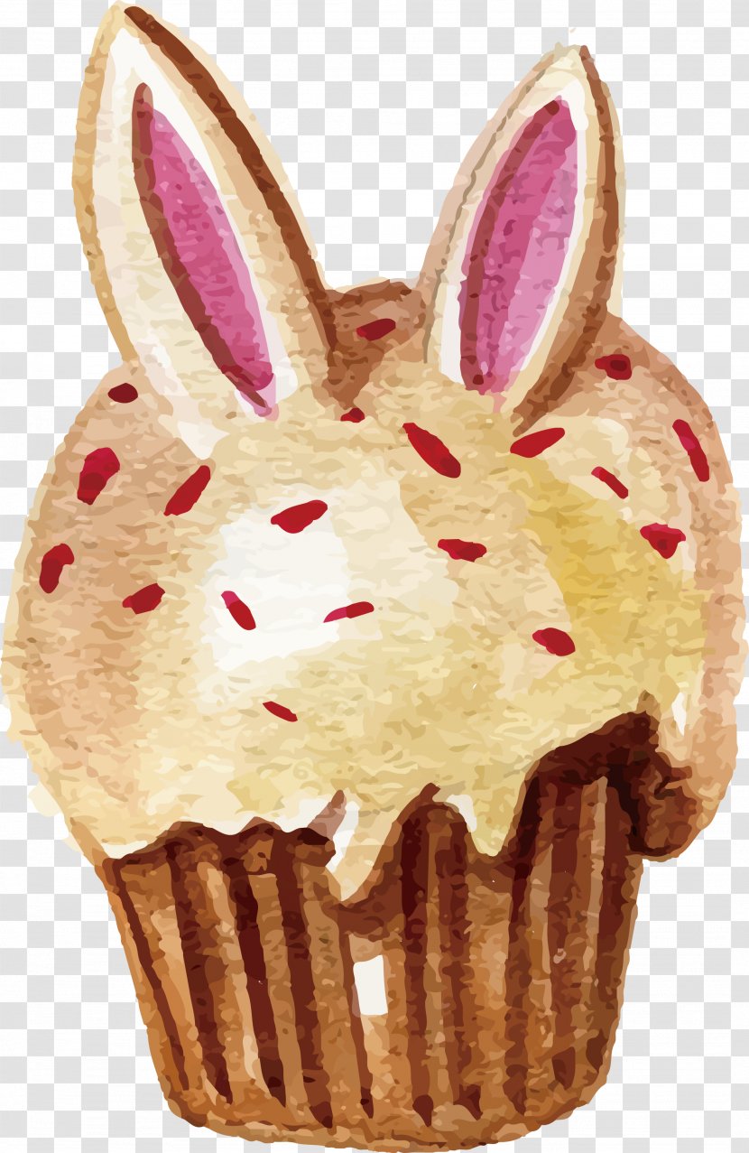 Muffin Birthday Cake Watercolor Painting - Decorating - Design Transparent PNG