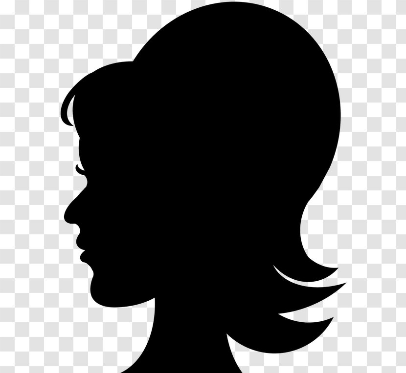 Face Hair Head Silhouette Hairstyle - Cheek - Black Transparent PNG