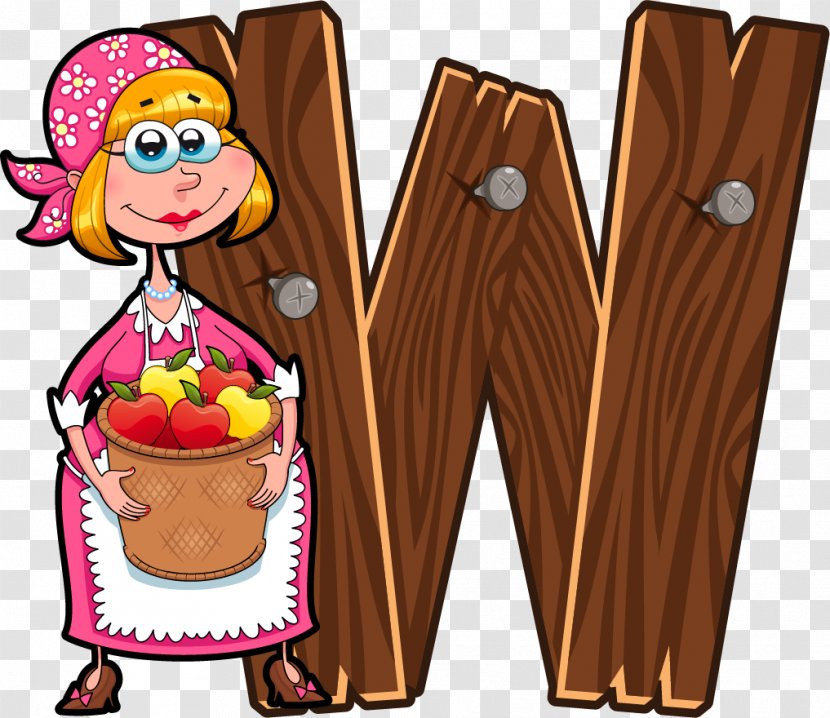 Letter Wood Font - Finger - Cartoon Wooden W Transparent PNG