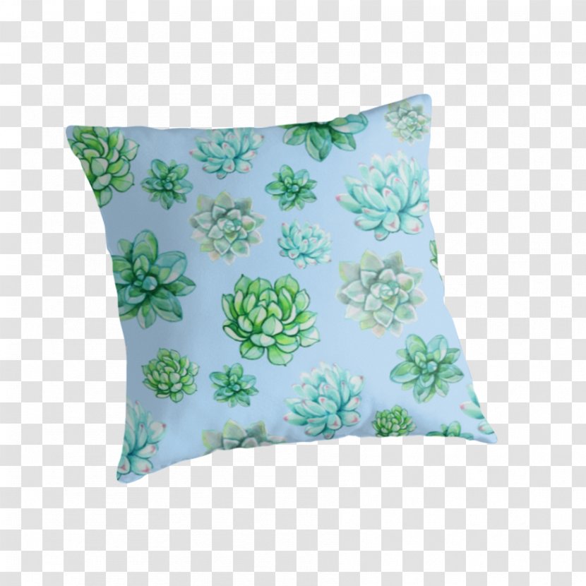 Throw Pillows Cushion Turquoise Teal - Suculent Transparent PNG