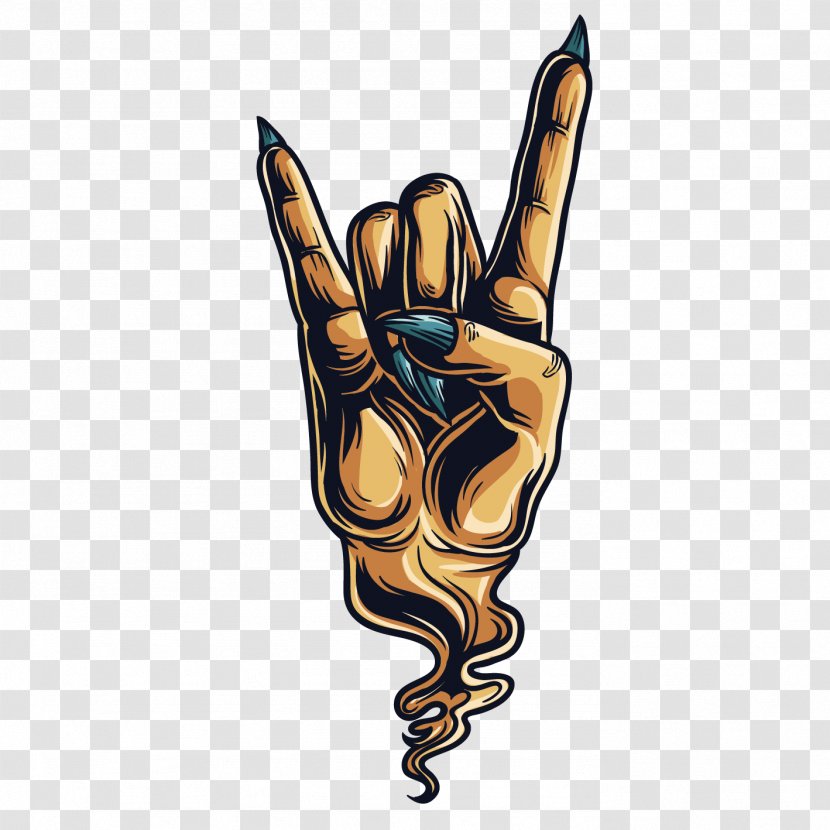 Sign Of The Horns Devil Hand Gesture Sticker - Poster Transparent PNG