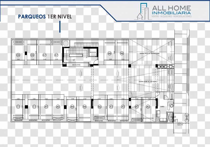 Ensanche Paraíso Room Apartment Architecture Floor Plan - Parking - Level Transparent PNG