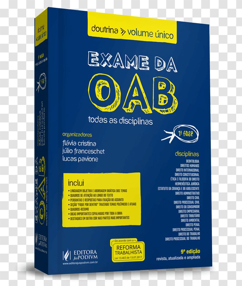 EXAME DA OAB - Argitaletxe - DOUTRINAVOLUME UNICOEXAME OAB1a FASEDOUTRINA, VOLUME UNICO Exame Da Ordem Dos Advogados Do Brasil BookBook Transparent PNG