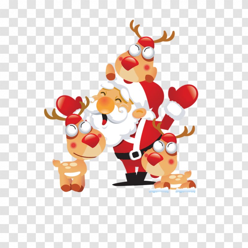 Reindeer Santa Claus Christmas Day Child Greeting & Note Cards Transparent PNG