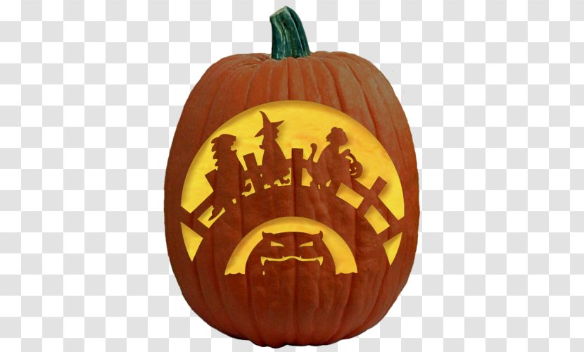 Jack-o'-lantern Carving Halloween Pumpkin Pattern - Jack O Lantern Transparent PNG