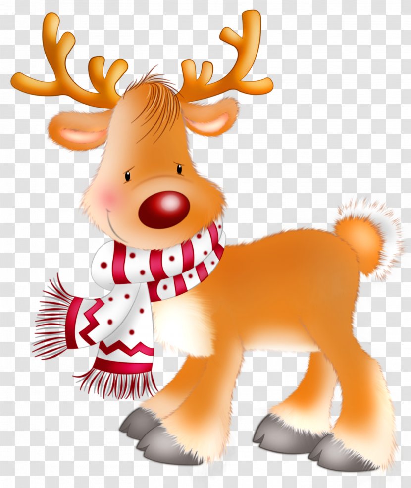 Rudolph Santa Claus's Reindeer Christmas Clip Art - Orange - Png Clipart Picture Transparent PNG