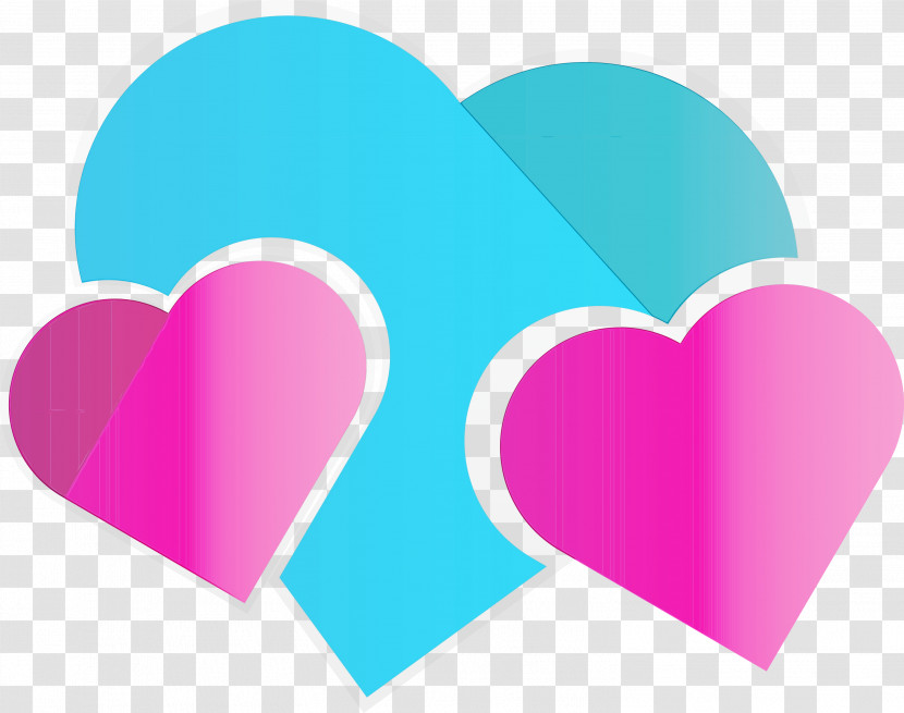 Heart Pink Turquoise Magenta Teal Transparent PNG