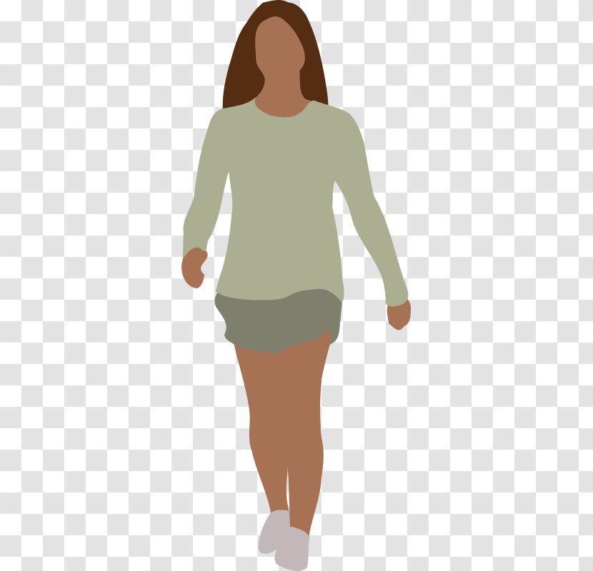 Walking Woman Silhouette Clip Art - Human Cliparts Transparent PNG