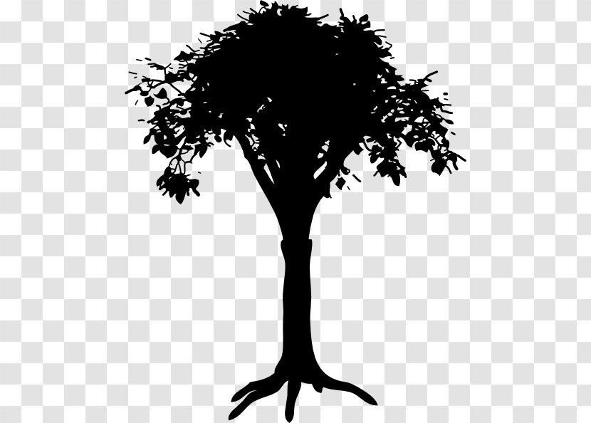 Root Tree Clip Art - Black And White Transparent PNG